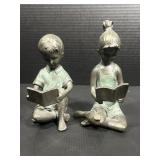 Cast iron Boy and girl bookends