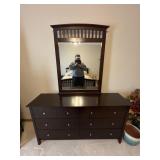 Dark Wood Dresser w/ Mirror