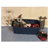 Large Tote of Christmas Decor