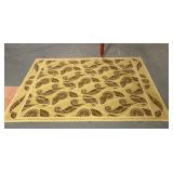 Brown Leaf Design Rug