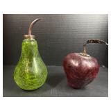 Decorative Glass Apple & Pear Set