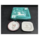Cantagallia Italian Painted Ash Tray and Smaller