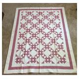Vintage Red Applique Quilt Topper