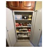 Steel grey metal cabinet with lights and more