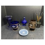 Glass Vases, Wedgwood Plate, and More