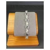 Sterling Silver black rhinestone bracelet