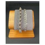 2 Heavy Italian Sterling Silver Bracelets