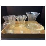 Clear glass vases and more