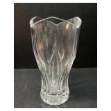 Heavy clear glass flower vase