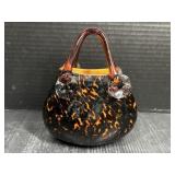 Art Glass Purse Statue