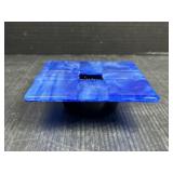 Blue Art Glass Flower Frog