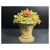 Cast Iron Flower Pot Door Stop