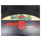 Dutch calendar and landscape painted on wood