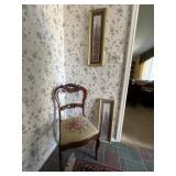 Woven Stitched Chair with Wall Art