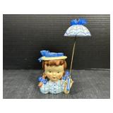 Napco Girl with Parasol Head Vase