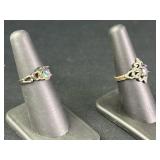 2 Sterling Silver Gemstone Rings