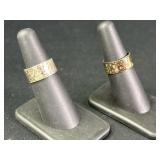 2 Wide Band Sterling Silver Rings