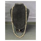 Sterling Silver Beaded Necklace w/ 14k accents