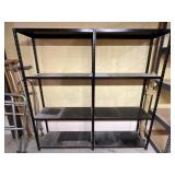 One double Black metal shelves