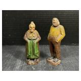 Old Couple Wood Carved Figures