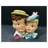 Ucagco 8170B Boy Girl Head Vase Japan