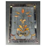 Floral Art Glass Stained Window Panel