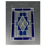 Blue & Clear Geometric Stained Glass