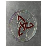 Celtic Knot Round Stained Glass Panel