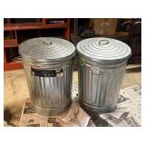 2 Aluminum 31 Gallon Trash Cans