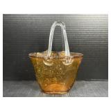 Orange Glass Basket Decoration