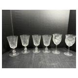 Etched and Cut Glass Cups