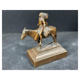 Bronze Finish Native American Statue