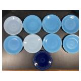 Blue fiesta ware saucers