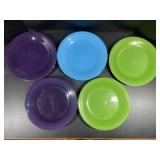Blue, green and purple FiestaWare plates