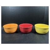 Yellow, orange, and red Fiesta ware bowls