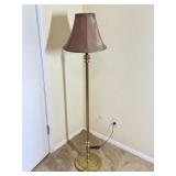 Brass Floor Lamp with Fabric Shade