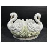 Porcelain M. Requena Swan Center Piece Bowl