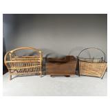 Wooden George B. bent Co. magazine rack and more