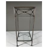 Metal and glass plant stand