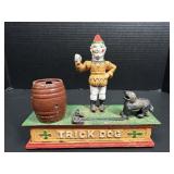 Cast Iron Trick Dog Mechanical Coin Bank