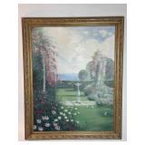 Oil Painting Of A Garden Scene