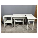3 White Wooden Tables