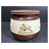 Bourne Denby Dutch Ceramic Bean pot w/ wooden lid