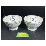 Molly Hatch Blue Cat Footed Bowls
