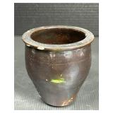 Vintage Dark Brown Glazed Stoneware Crock