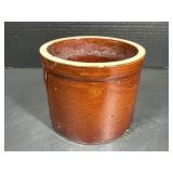 Vintage Brown Glazed Stoneware Crock
