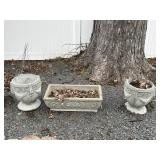 3 Heavy Concrete Planters