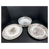 Ceramic Turkey platters and bowls
