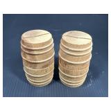 Wooden coin bank barrels
