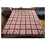 Handmade Red & Blue Star Pattern Patchwork Quilt